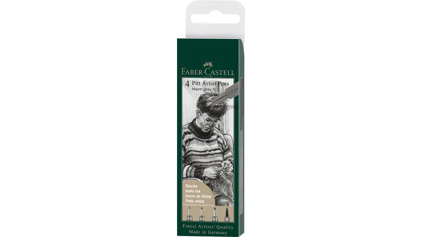 FABER-CASTELL Tuschestift Pitt Artist Pen 4er Set warmgrau IV