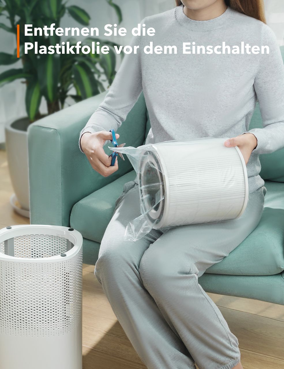 TaoTronics TT-AP005 Luftreiniger (weiß, 3-in-1 True HEPA H13 Filter, 99,97% Filterleistung, Auto-Modus)
