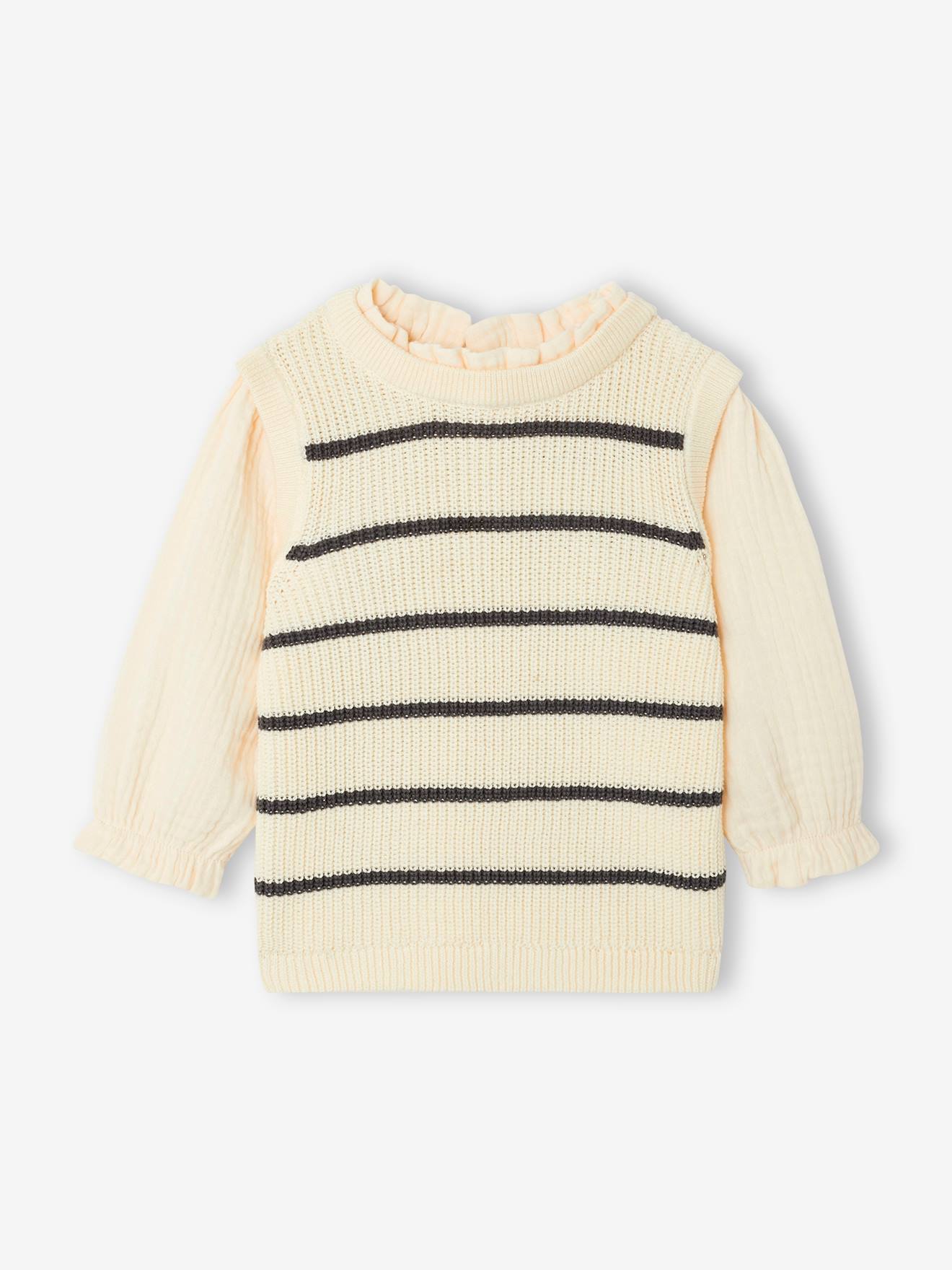 Vertbaudet Baby 2-in-1-Pullover - wollweiß