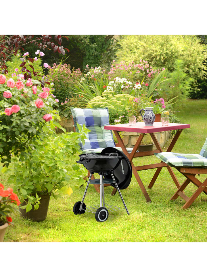 relaxdays Kugelgrill in Schwarz - Ø 44 cm günstig kaufen onesize