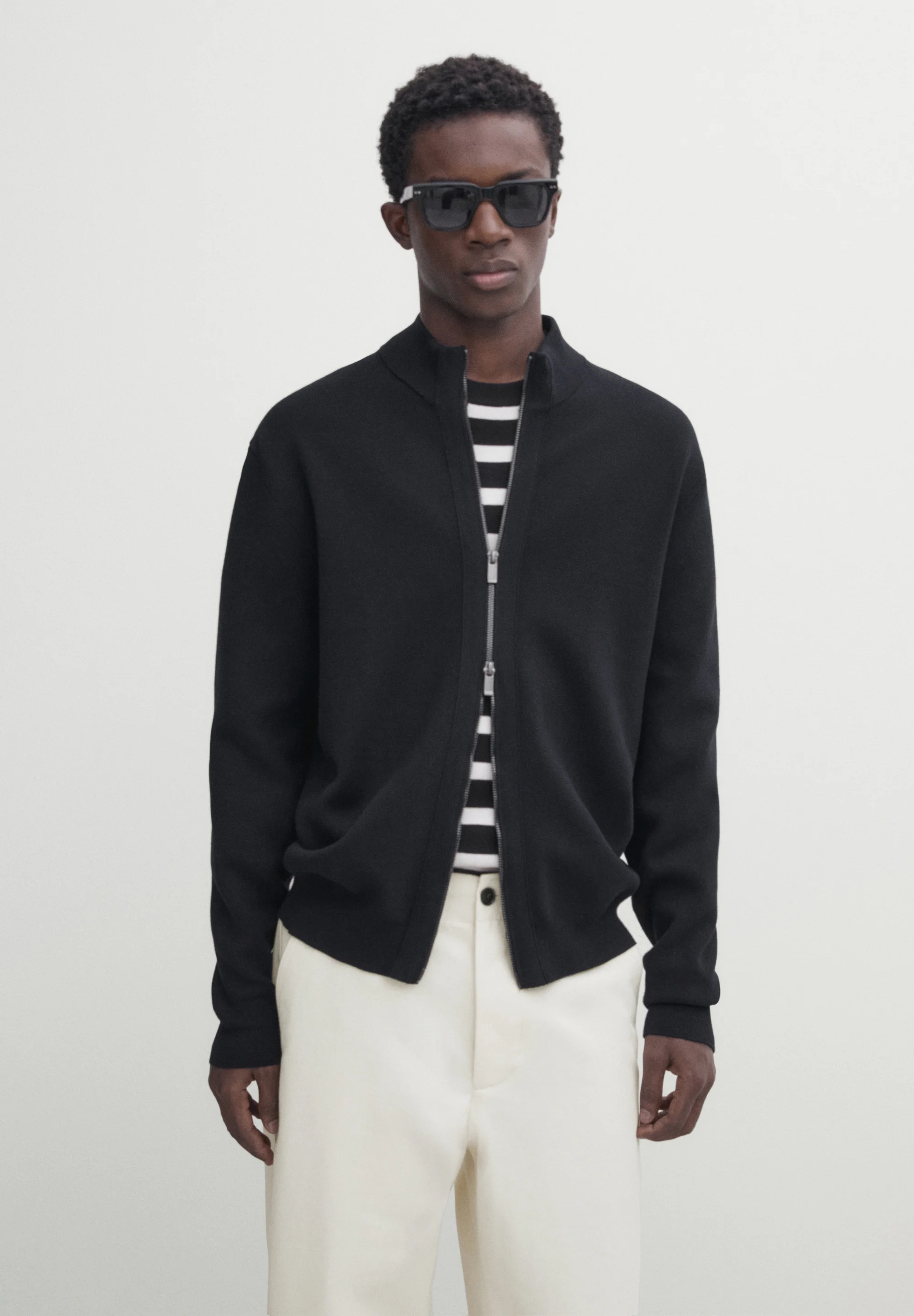 Massimo Dutti MILANO CON CUELLO ALTO Y CREMALLERA - Cárdigan