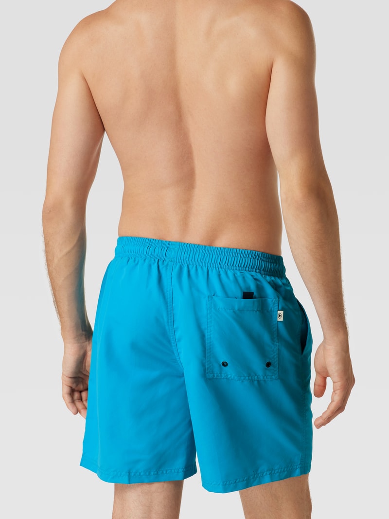 Badehose mit Label-Print in türkis