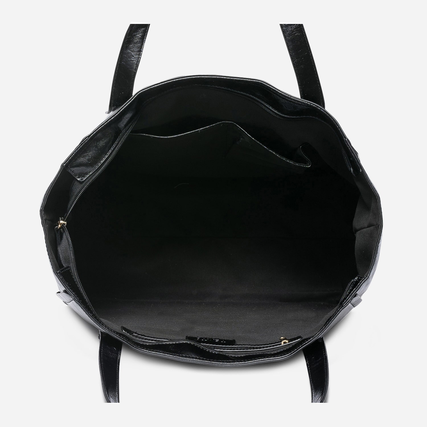 Sac cabas TEXTO noir glacé