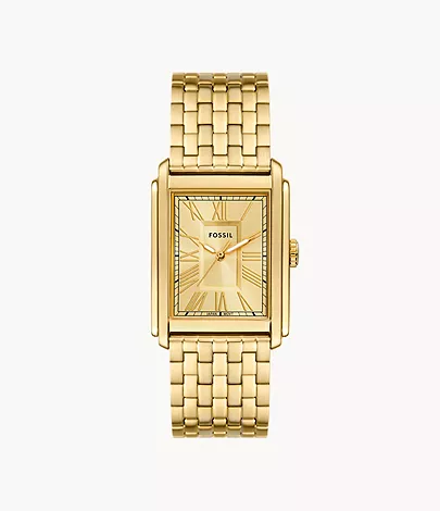 Fossil Uhr Carraway 3-Zeiger-Werk Edelstahl goldfarben