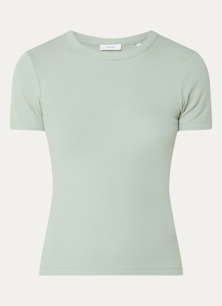OPUS Samuna T-shirt with ribbed structure
