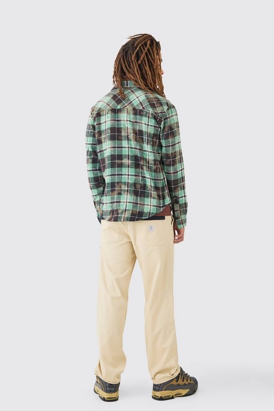 Lockere Twill-Hose mit elastischem Bund und Gürtel