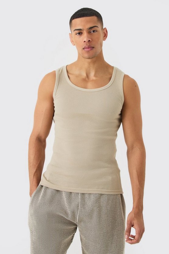 Geripptes Muscle-Fit Tanktop