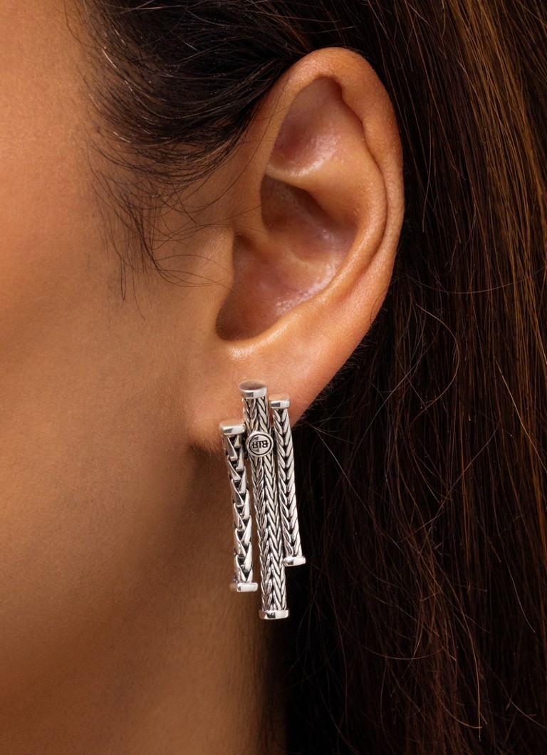 Buddha to Buddha Triple Mini Single Earrings in Silver