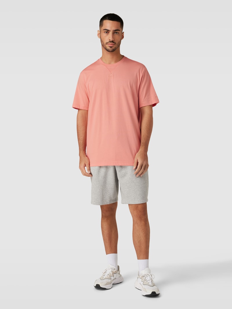 T-Shirt mit Label-Stitching in koralle