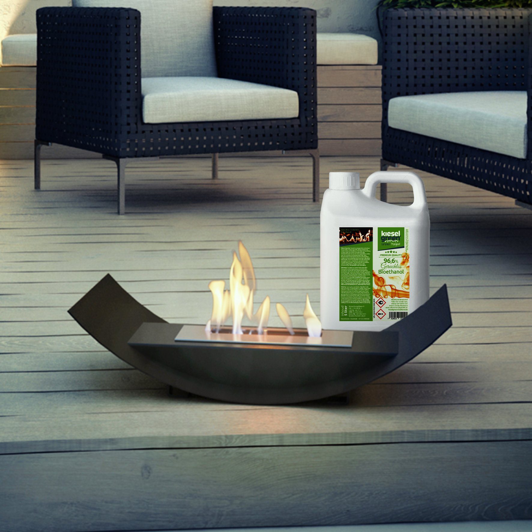 KieselGreen Bioethanol KieselGreen Bioethanol 5/10/25/50 Liter mit Duft für Ethanol-Kamin, 5 l