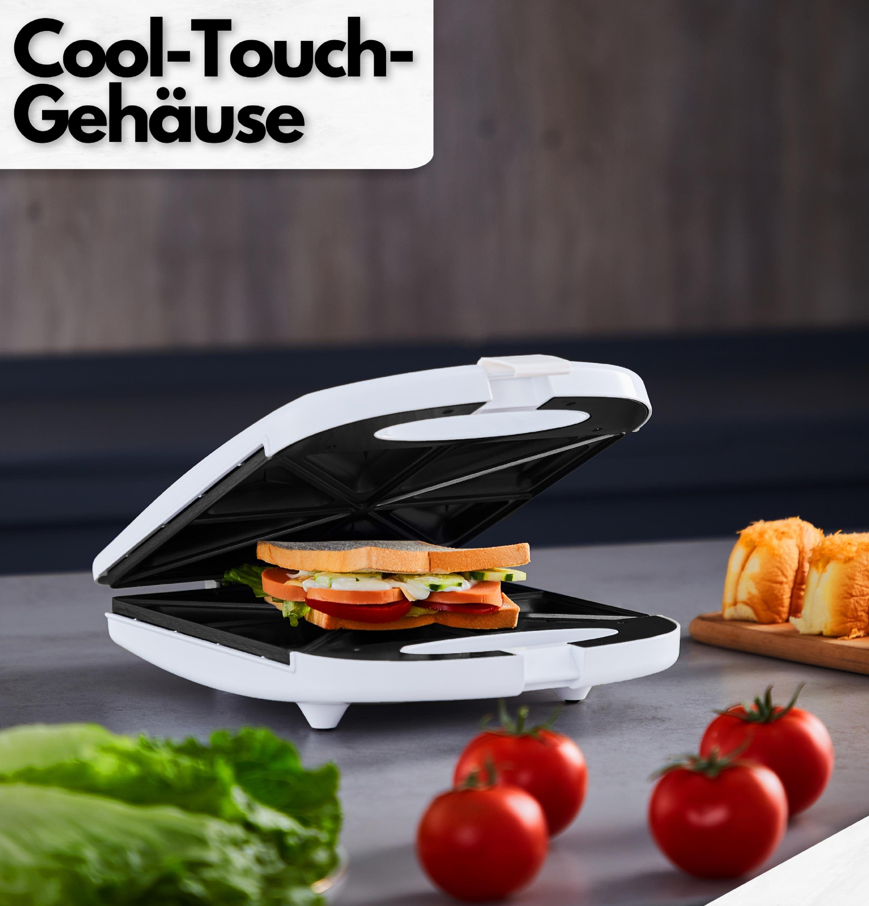 STEINBORG Sandwichmaker SB-2100, 1200 W, Cool-Touch-Gehäuse, Anti-Haftbeschichtung