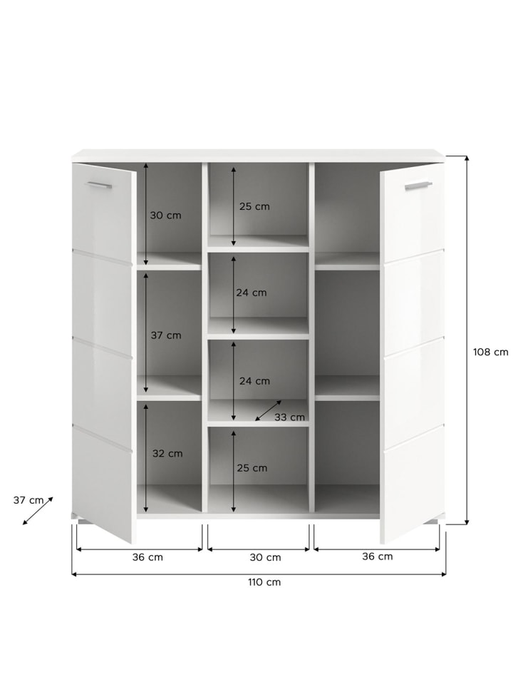 ebuy24 Garderobenmöbel-set Prego 3-teilig Weiß 180 x 37 cm günstig kaufen onesize