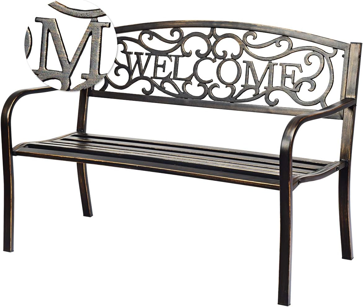 Costway COSTWAY Gartenbank Parkbank mit Welcome