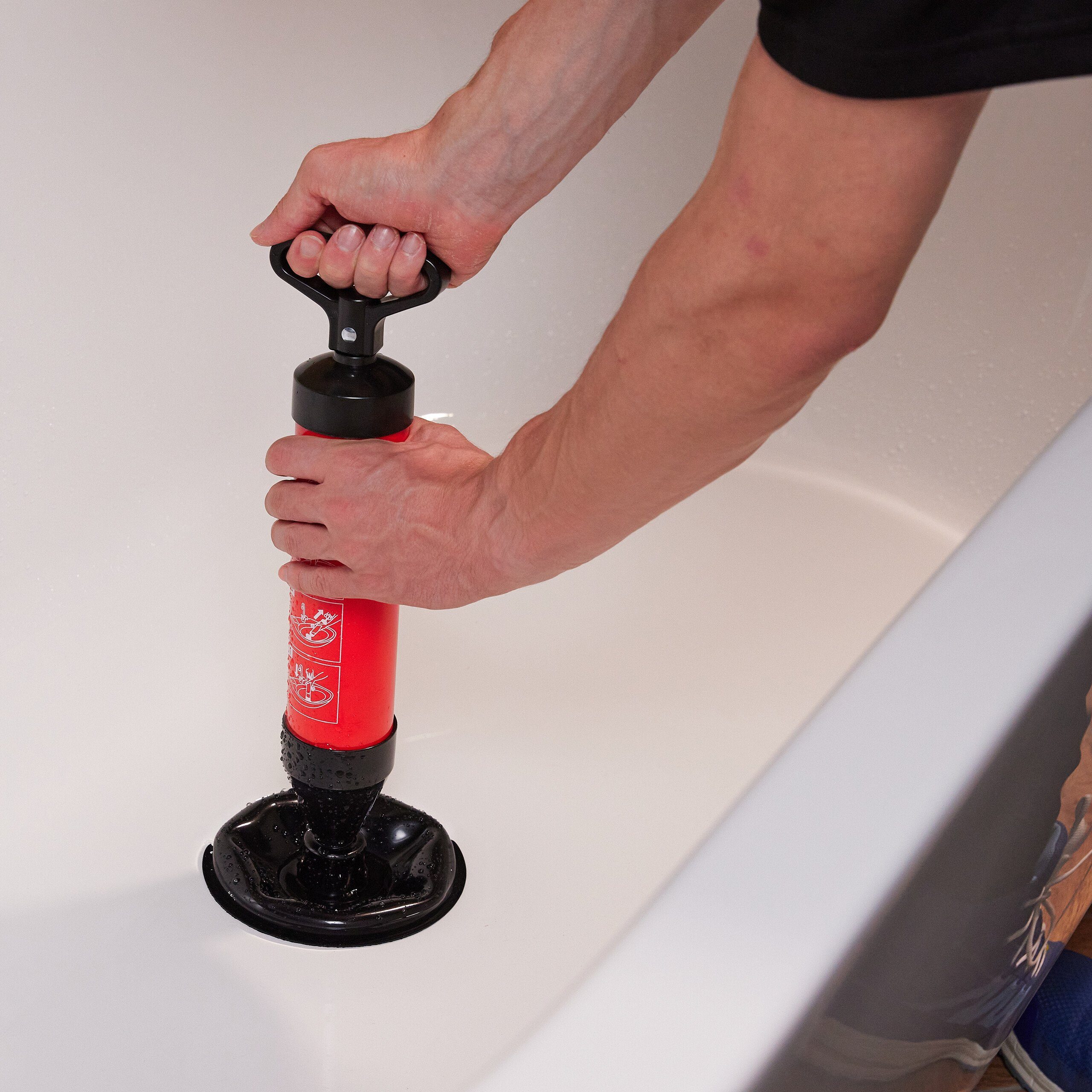 relaxdays Rohrreinigungspumpe Abflussreiniger Pumpe, L: 15 cm