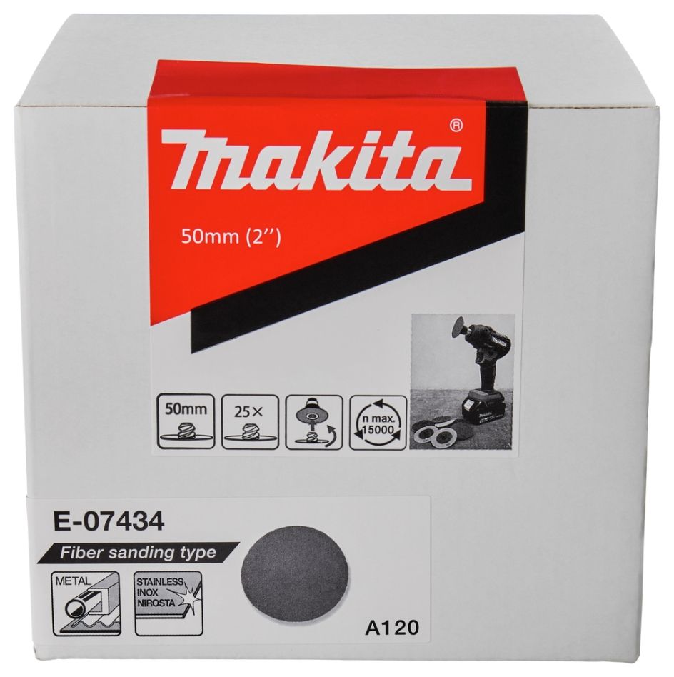 Makita Zubehör E-07434 Schleifscheibe 50 mm K120 pro 25 Stück