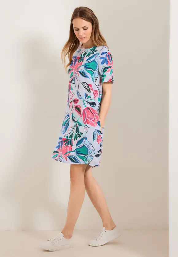 CECIL Leinenkleid mit Blumenprint