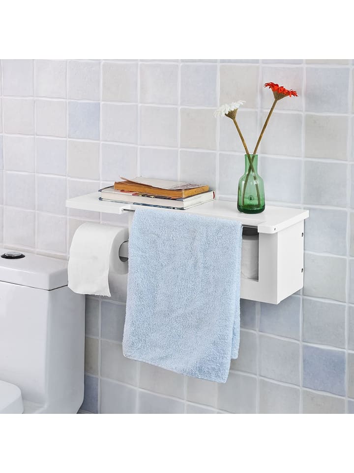 SoBuy Toilettenpapierhalter in Weiß - (B)50 x (H)17 x (T)18cm günstig kaufen onesize