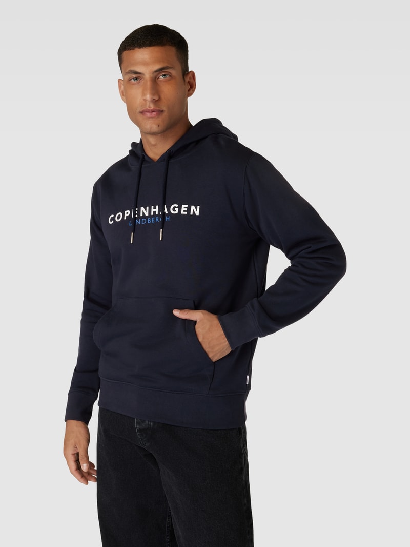 Strickjacke mit Schalkragen Modell 'Copenhagen' in marineblau