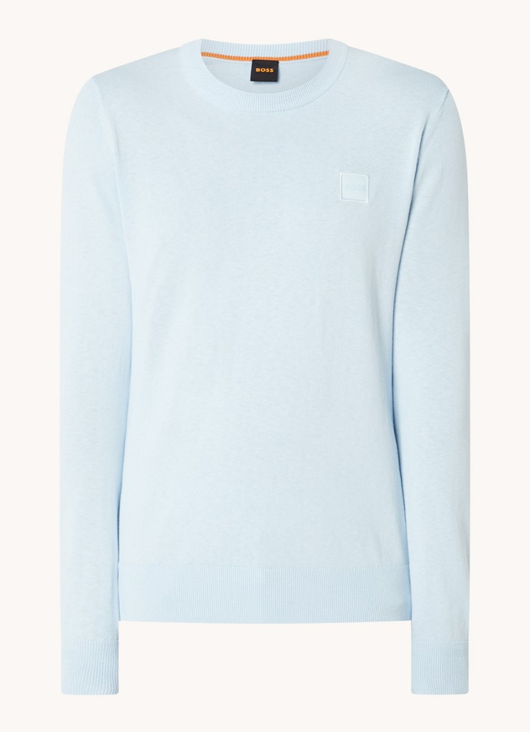 HUGO BOSS Kanovano fine-knit pullover in cashmere blend with logo
