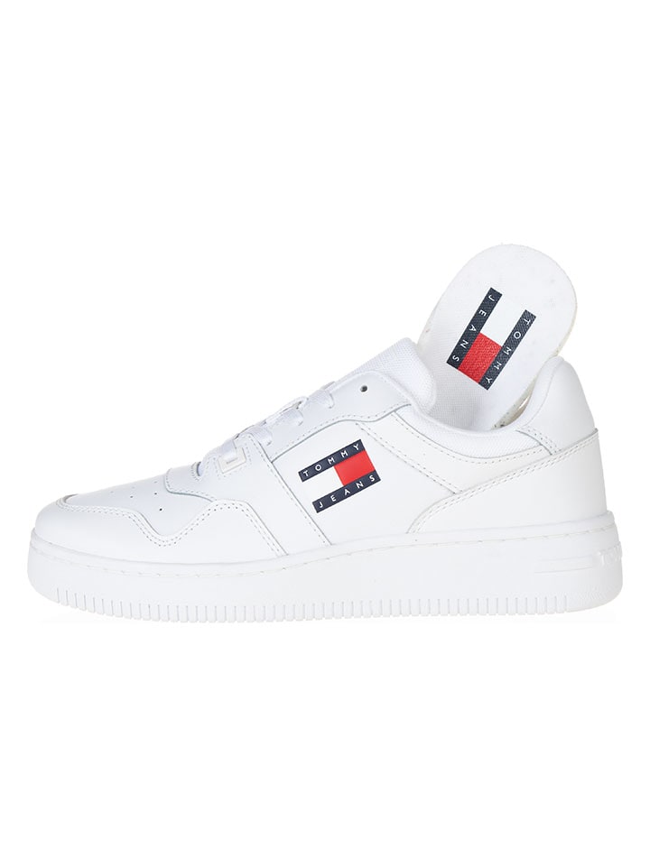 Tommy Hilfiger Shoes Leder-Sneakers in Weiß günstig kaufen