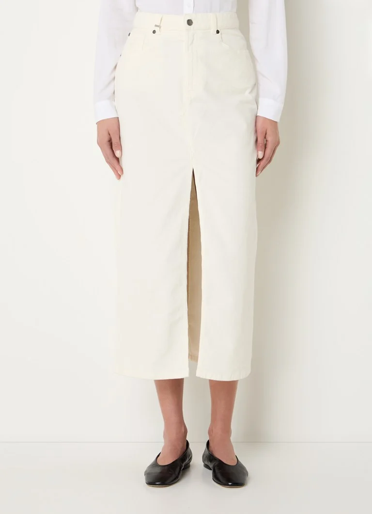 Benetton  Midi rok van corduroy met split