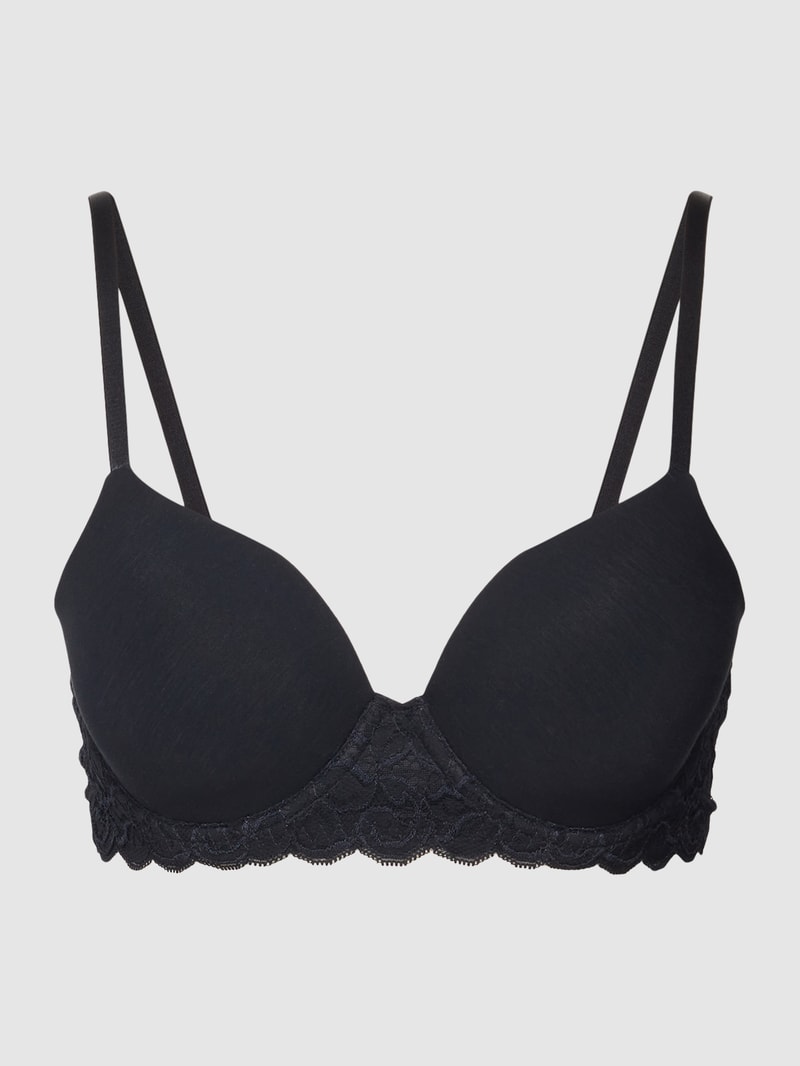 Schalen-BH mit Spitzeneinsatz Modell Moments in schwarz