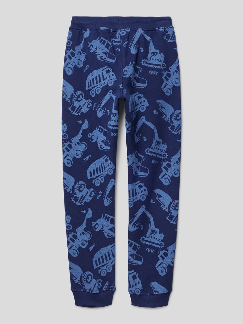 Sweatpants mit Allover-Muster in blau