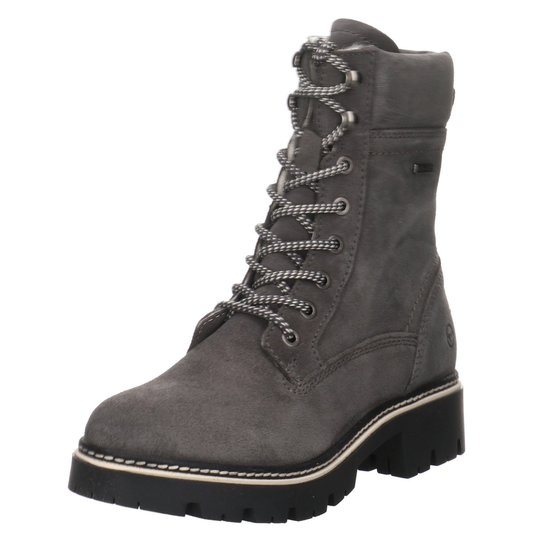 Tamaris Boots Lederkombination uni Schnürstiefel Lederkombination
