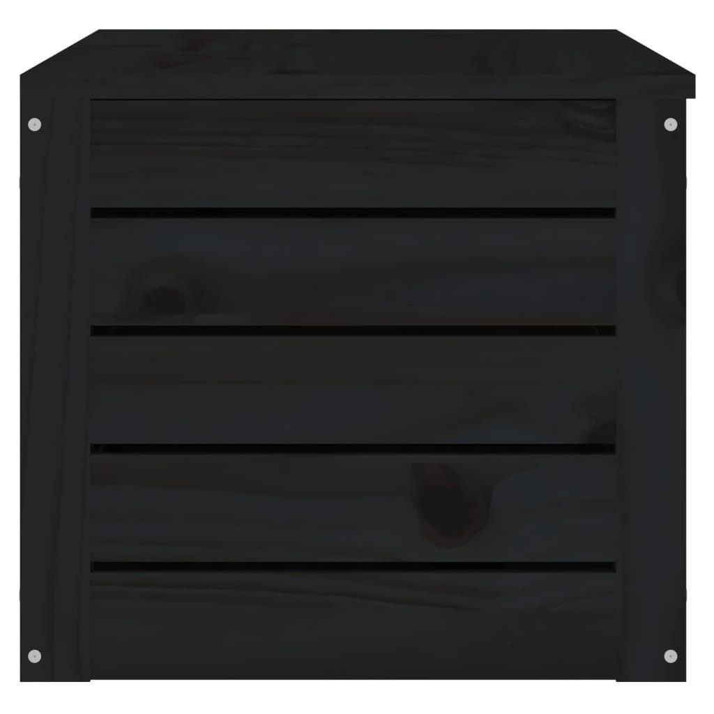 vidaXL Kleiderschrank Truhe Schwarz 89x36,5x33 cm Massivholz Kiefer (1-St)
