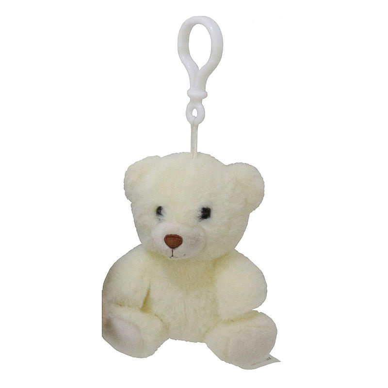 FunToys Bamse mini m/klips hvit