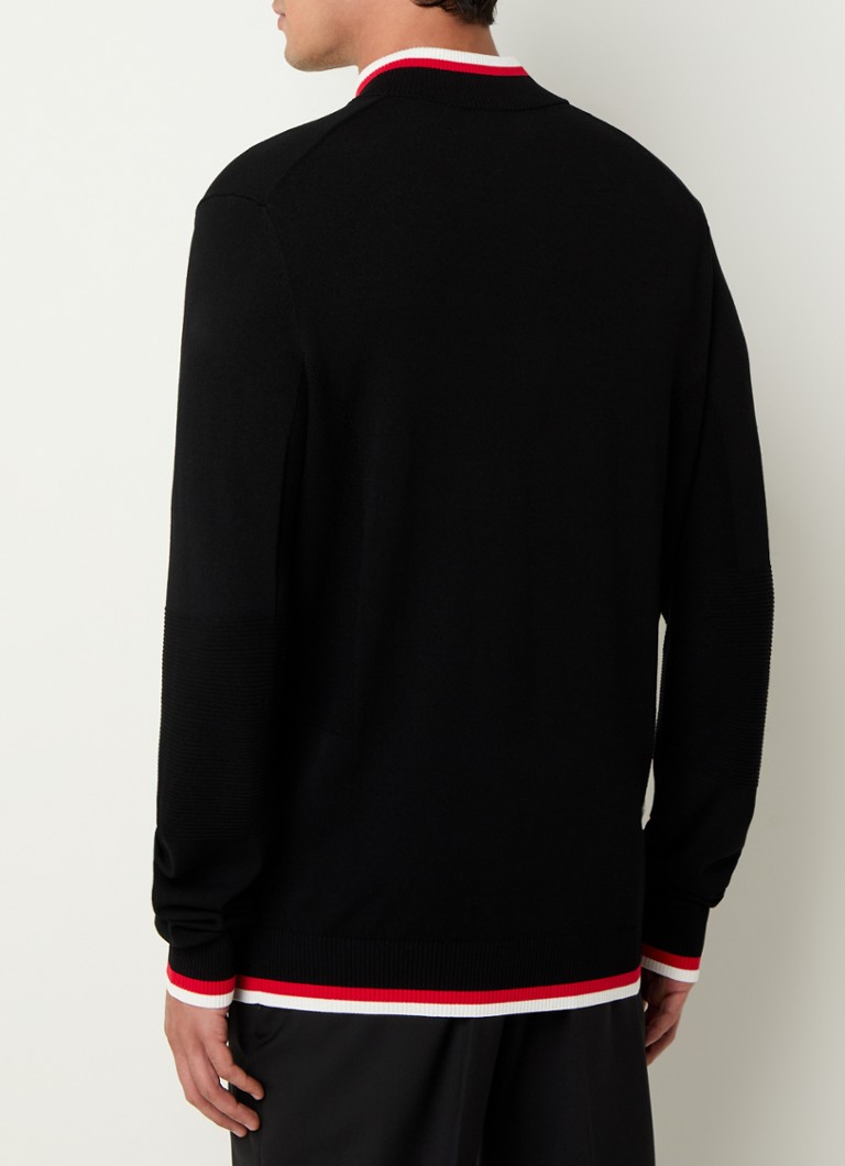 HUGO BOSS Selo fine-knit sweater with half zip and logo