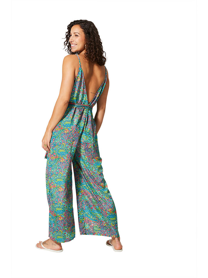 Aller Simplement Jumpsuit in Blau/ Grün/ Pink günstig kaufen