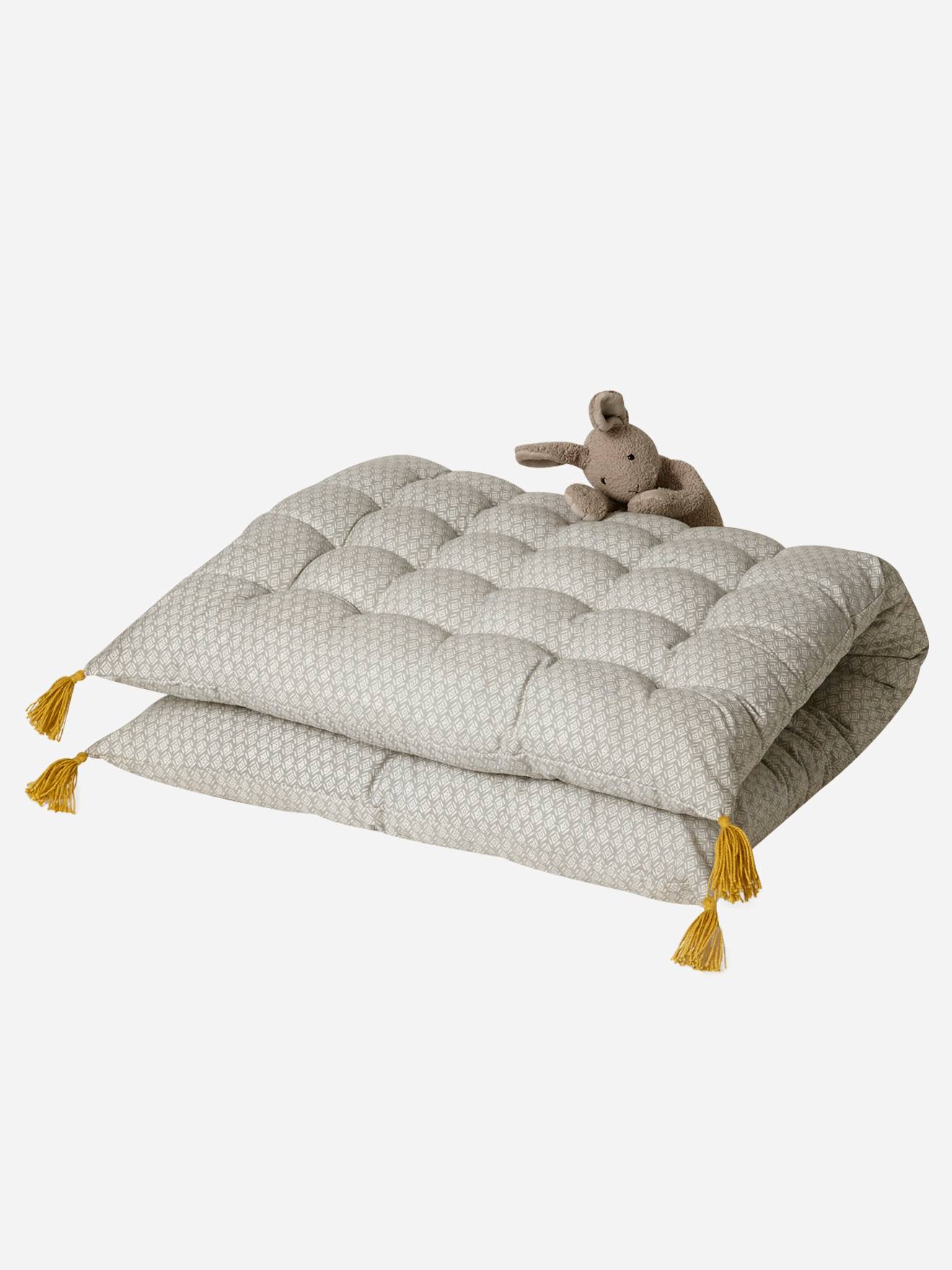 Matelas de sol avec pompons gris clair imprimé
