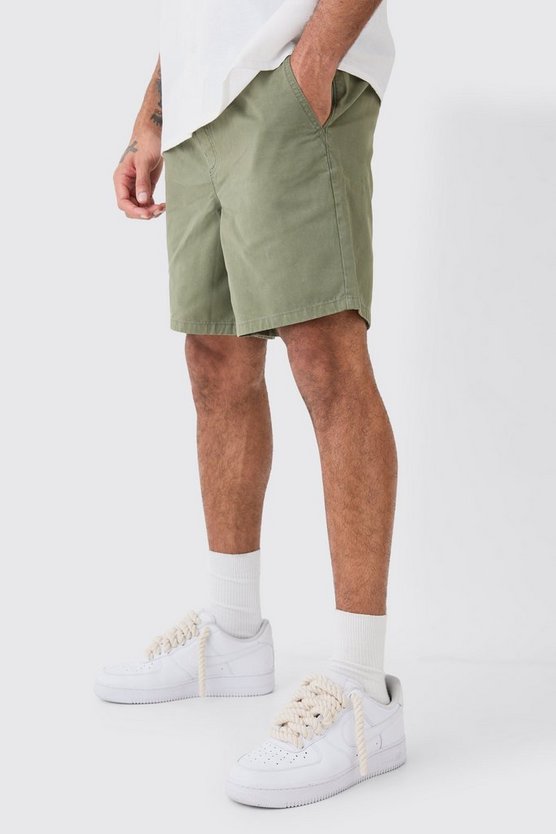 Kurze lockere Shorts in Khaki