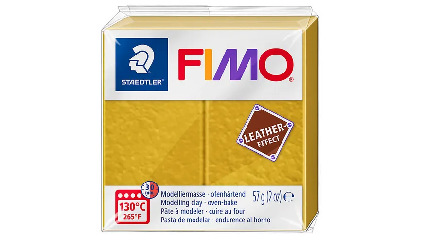 STAEDTLER Modelliermasse Modelliermasse FIMO® leather-effekt Ocker 57 g