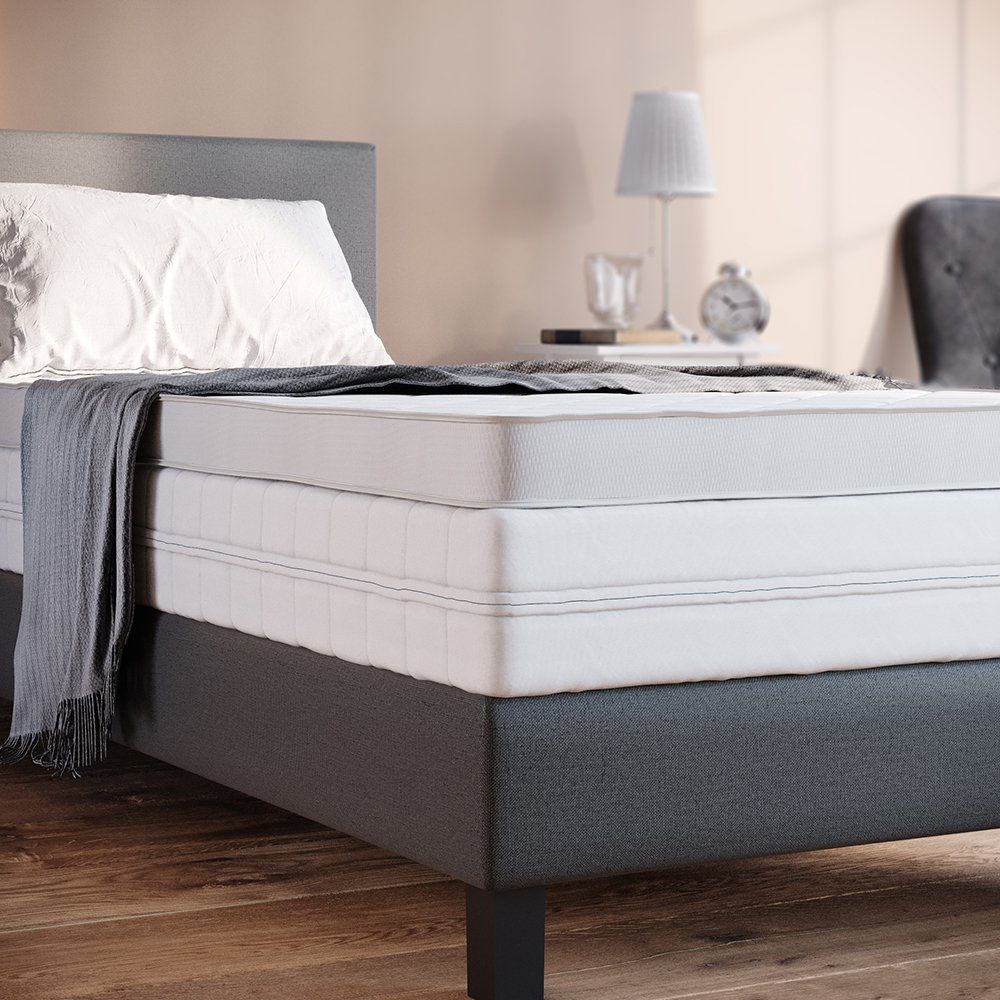 Topper Komfortschaumtopper Matratzenschoner 90x200 cm Weiß, VitaliSpa®, 6 cm hoch, Polyester