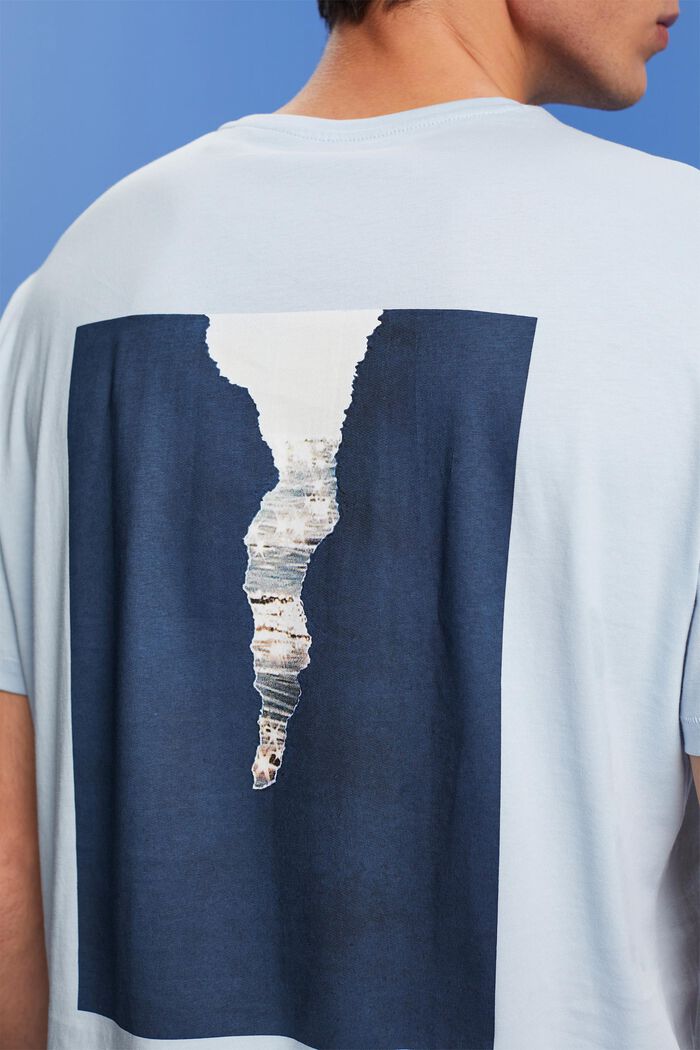 Jersey-T-Shirt mit Print hinten, 100 % Baumwolle