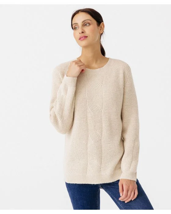 Pull col rond mélange alpaga