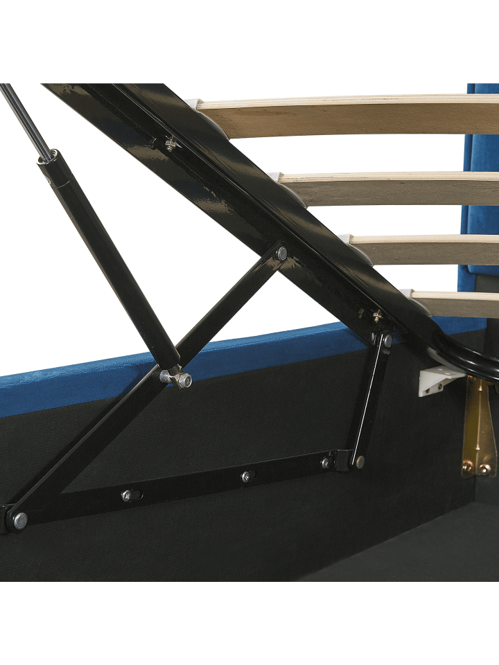 Beliani Doppelbett SEZANNE in Blau/Schwarz - (W) 190 x (H) 142 x (L) 215 cm günstig kaufen onesize