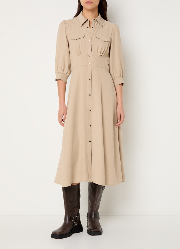 ba&sh Lettra midi dress with chest pockets