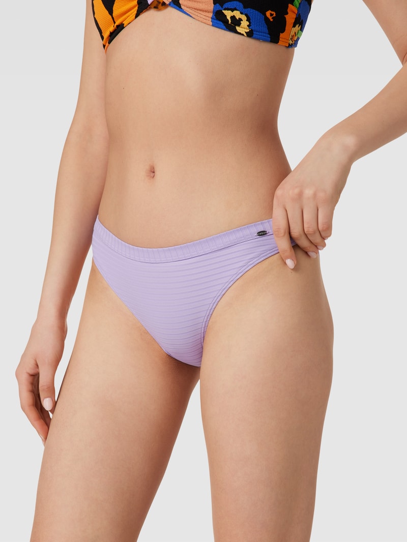 Bikini-Hose mit Streifenmuster in flieder