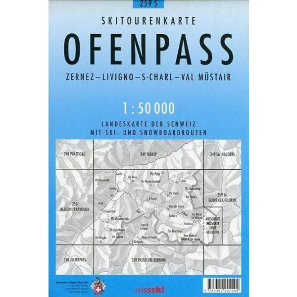 Swisstopo 1 : 50 000 Ofenpass Ski - Wanderkarte