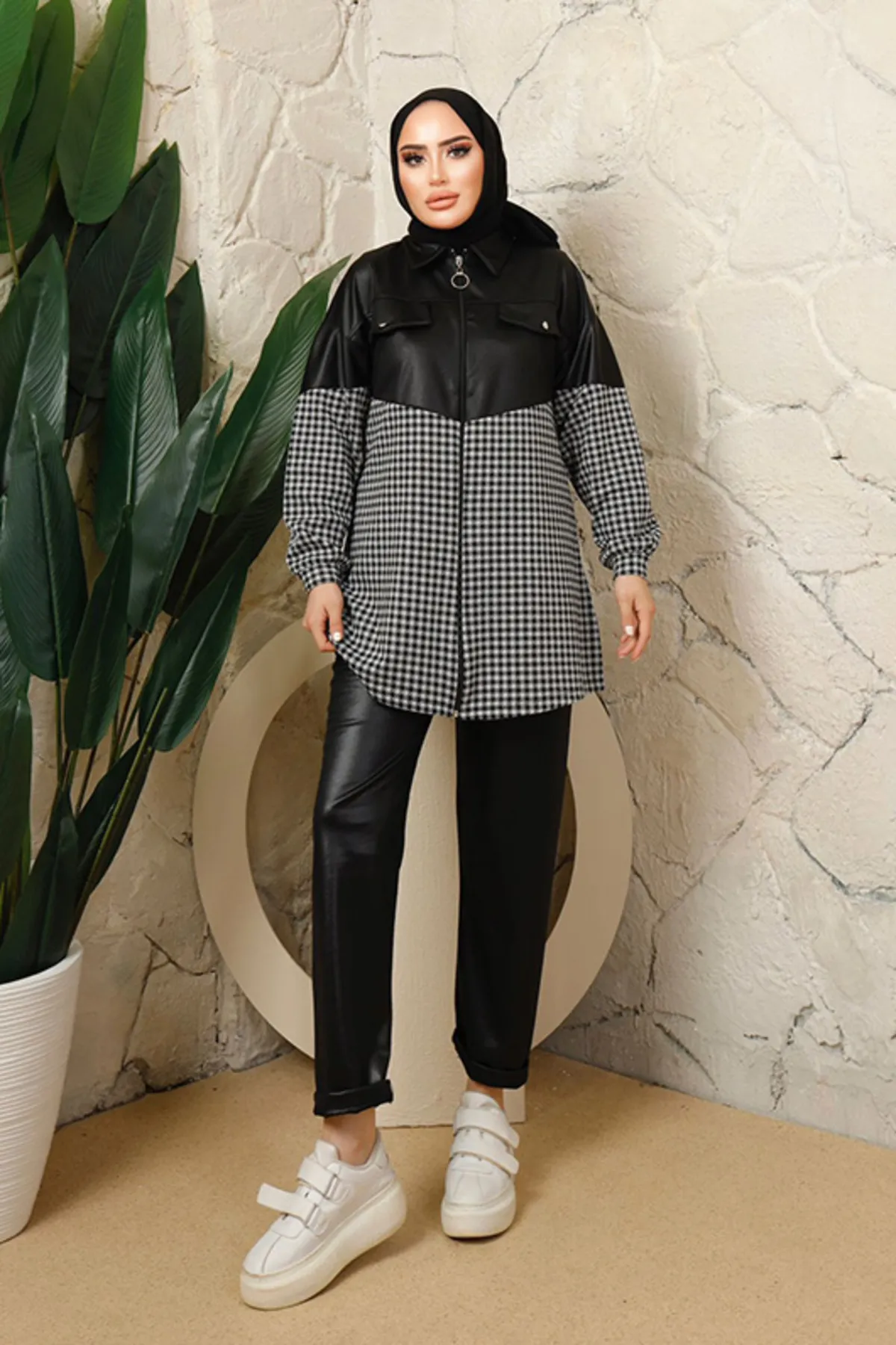 benguen  3416 Hijab-Doppelanzug Schwarz