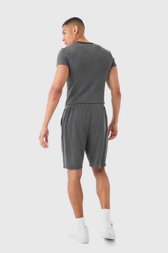 Strukturiertes geschnürtes T-Shirt