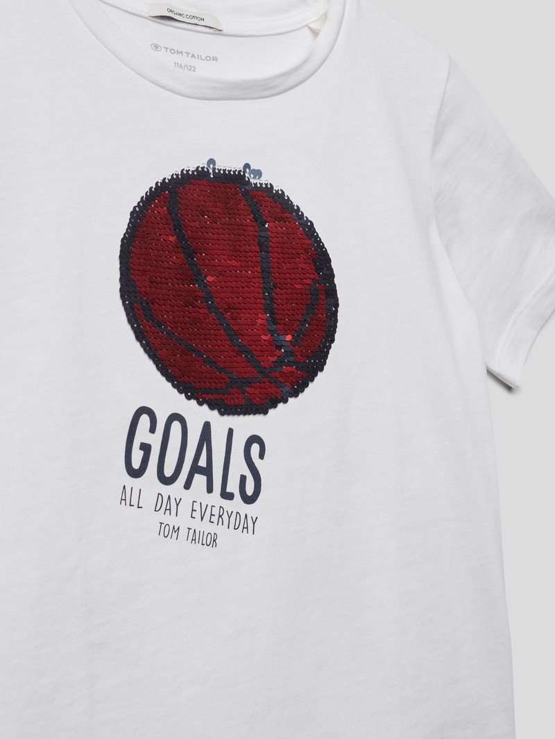 T-Shirt mit Motiv-Print in weiß