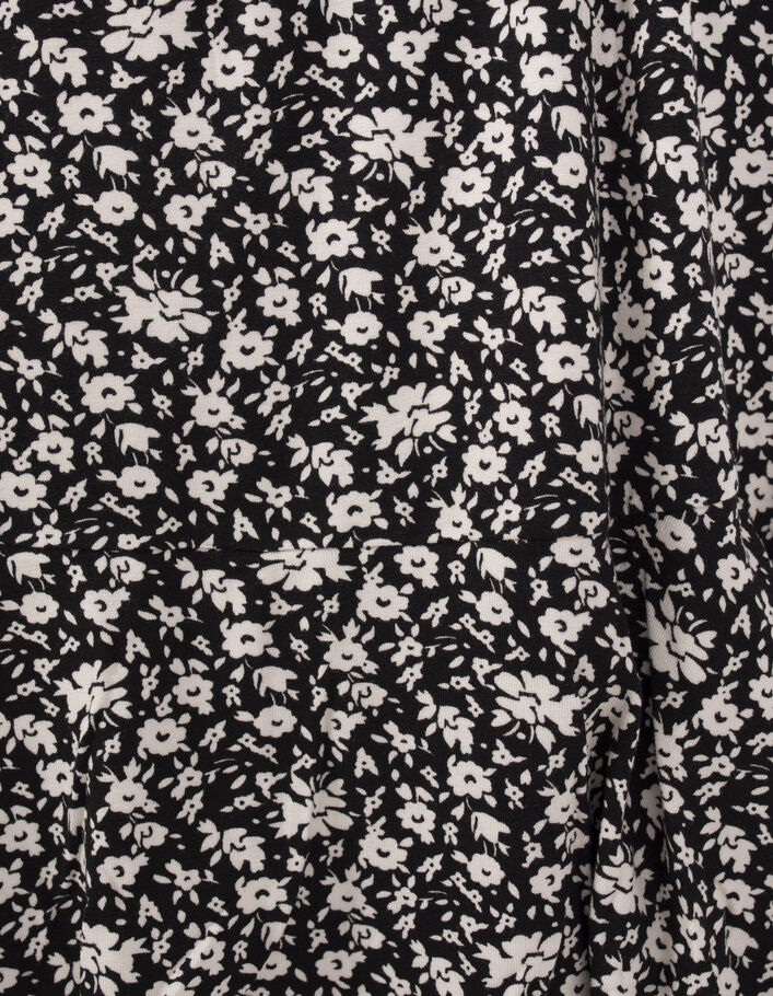 Jupe-short noire imprimé floral fille