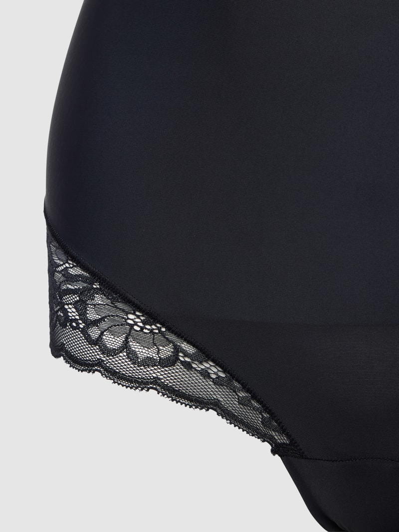 Slip mit Shape-Effekt und Spitzenbesatz in schwarz