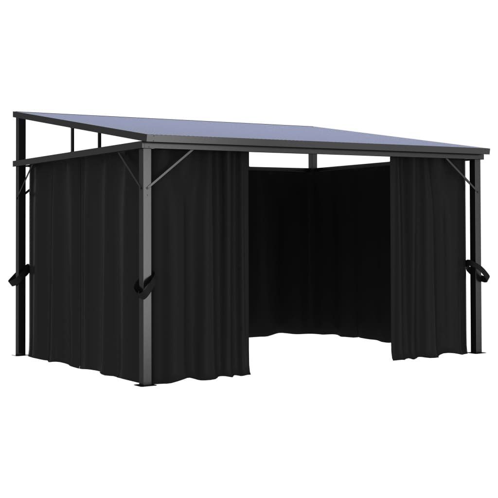vidaXL Partyzelt Pavillon mit Vorhängen 405x294x244 cm Anthrazit