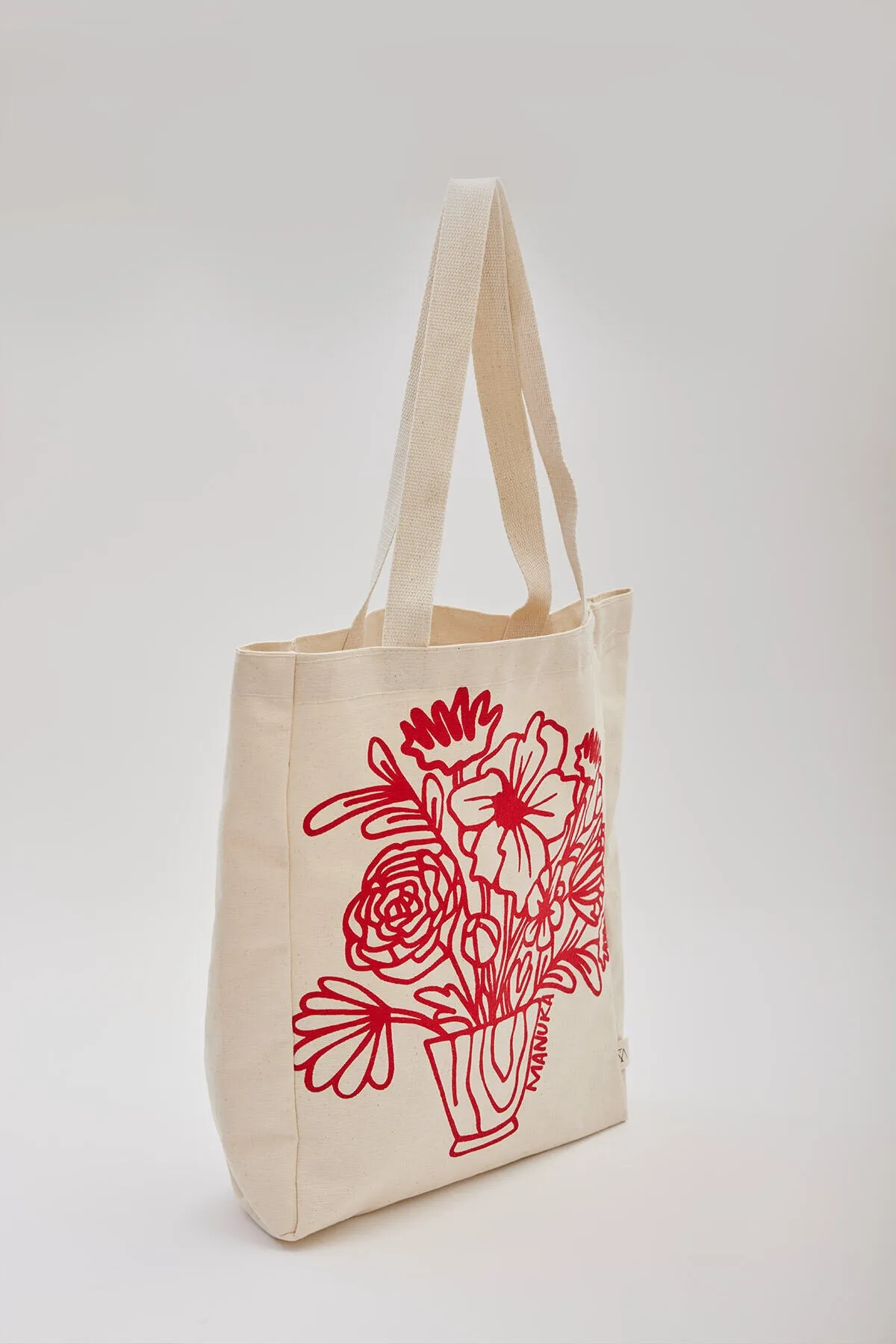 Manuka  BEDRUCKTE GÄSTESTOFFTASCHE BLUMENROT