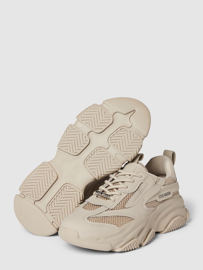 Sneaker mit Label-Print Modell 'POSESSION' in taupe